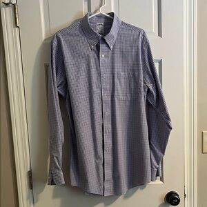 Brooks Brothers Purple and Blue Checkered Button Down Shirt